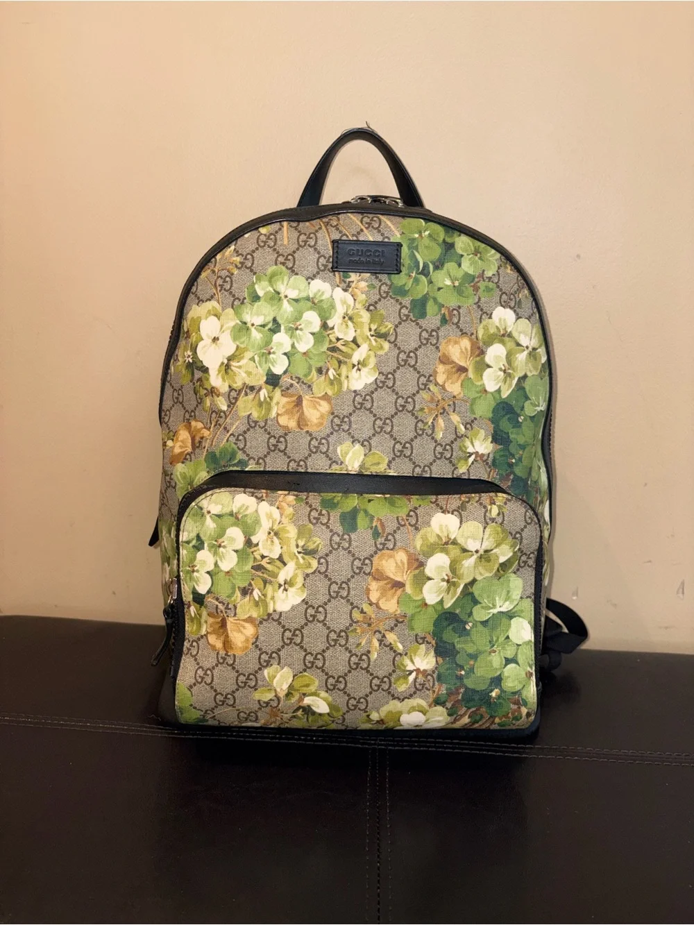 Gucci Floral GG Canvas Backpack - Green, Beige, Brown